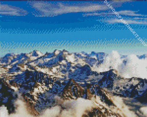 Winter Pyrenees Mountains Diamond Painting