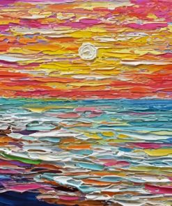 Abstract Ocean Sunset Diamond Painting