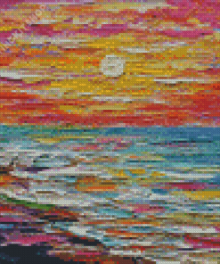 Abstract Ocean Sunset Diamond Painting