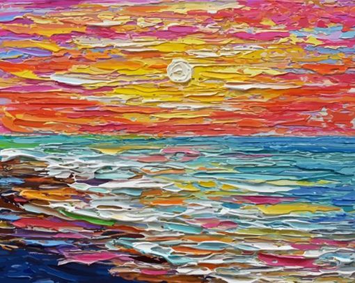 Abstract Ocean Sunset Diamond Painting