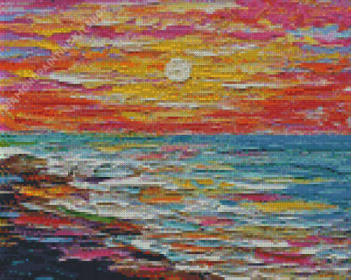 Abstract Ocean Sunset Diamond Painting