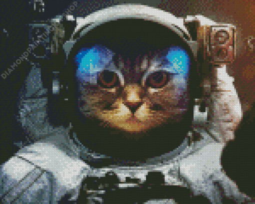 Aesthetic Space Cat Diamond Painting