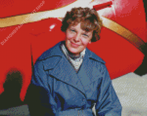 Amelia Mary Earhart Aviator Diamond Painting