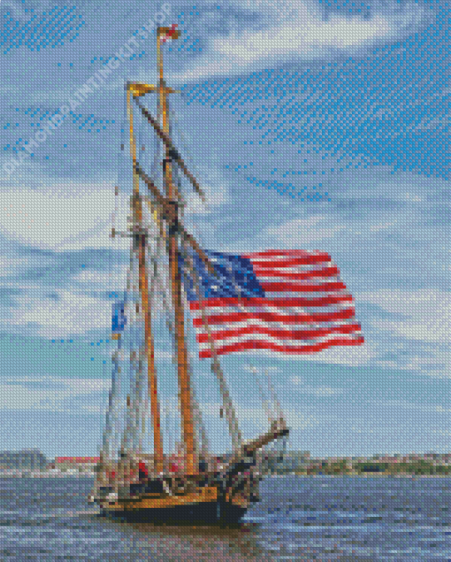 American Tall Ships Flag Diamond Painting