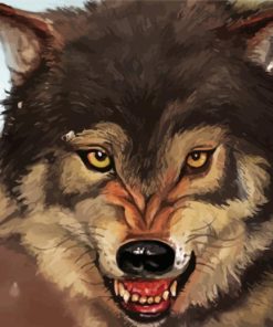 Angry Wolf Diamond Painting