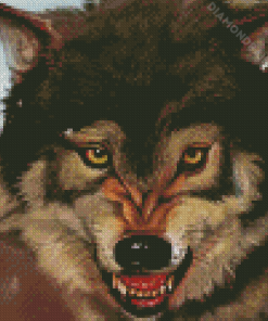 Angry Wolf Diamond Painting