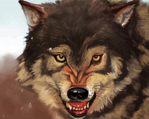 Angry Wolf Diamond Painting