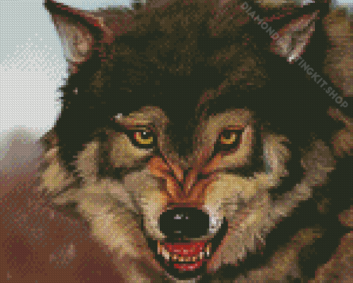 Angry Wolf Diamond Painting