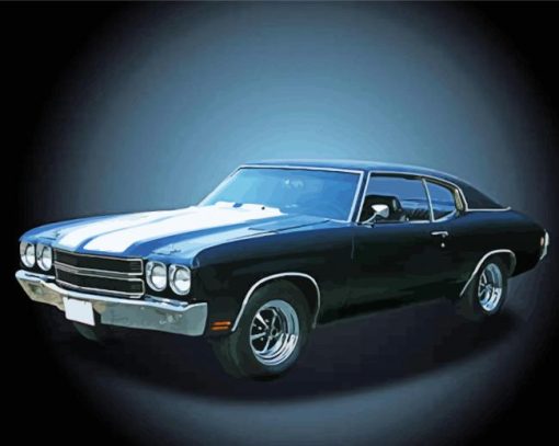 Antique Blue Chevelle Ss Diamond Painting