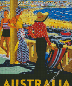 Australia Retro Beach Poster Diamond Painting