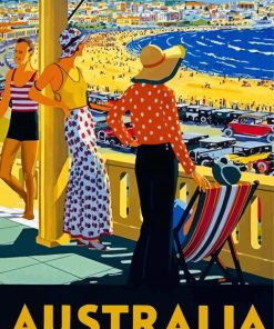 Australia Retro Beach Poster Diamond Painting