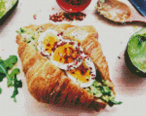 Avocado Croissant Diamond Painting