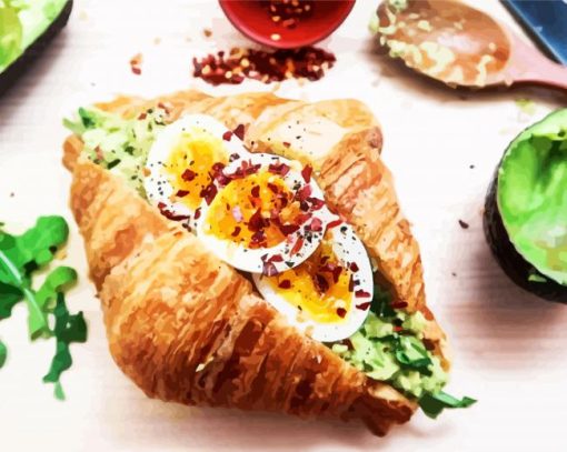 Avocado Croissant Diamond Painting