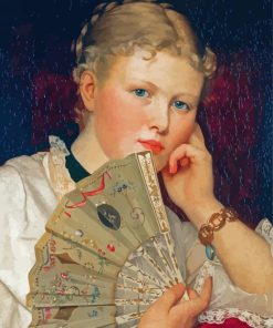 Blonde Girl With Hand Fan Diamond Painting