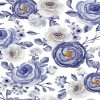 Blue And Gray Flowers Diamond Painting