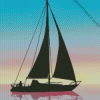 Boat Silhouette Diamond Painting