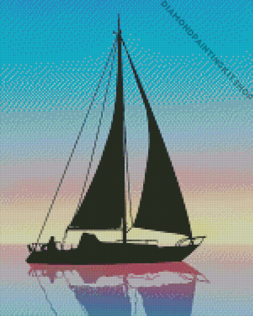 Boat Silhouette Diamond Painting