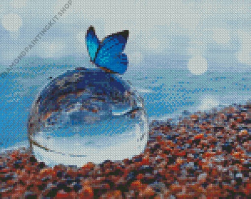 Butterfly With Water Bubble Diamond Painting