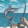 Deep Sea Fishing Poster Diamond Painting