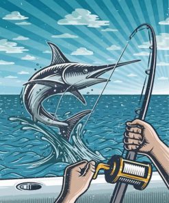 Deep Sea Fishing Poster Diamond Painting