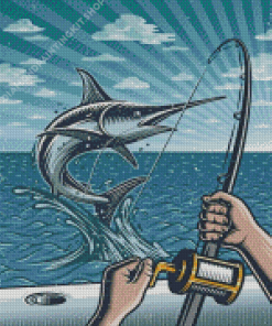 Deep Sea Fishing Poster Diamond Painting