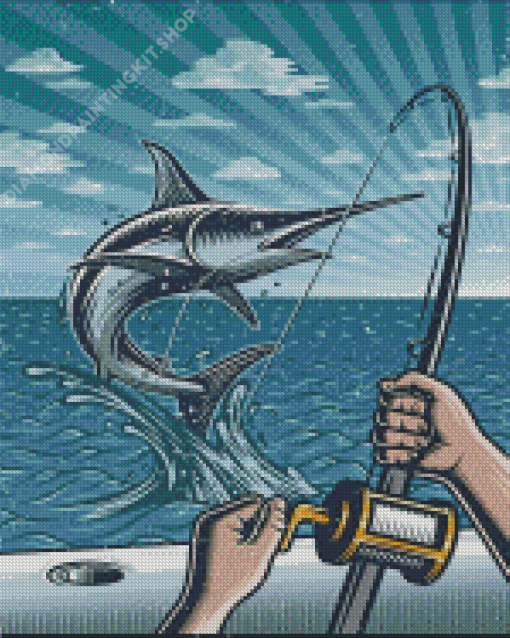 Deep Sea Fishing Poster Diamond Painting