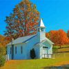 Fall Country Church Diamond Painting