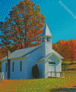 Fall Country Church Diamond Painting