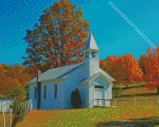 Fall Country Church Diamond Painting