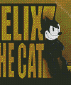 Felix The Cat Cartoon Poster Diamond Painting