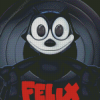 Black And White Felix The Cat Diamond Painting