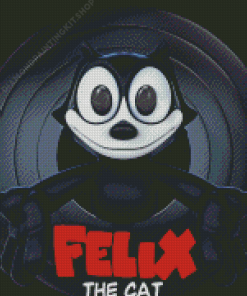 Black And White Felix The Cat Diamond Painting