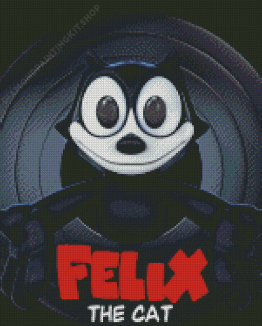 Black And White Felix The Cat Diamond Painting