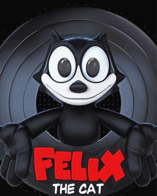 Black And White Felix The Cat Diamond Painting