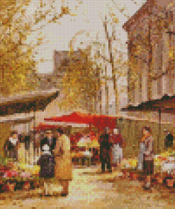 Flower Seller At La Madeleine By Edouard Cortes Diamond Painting