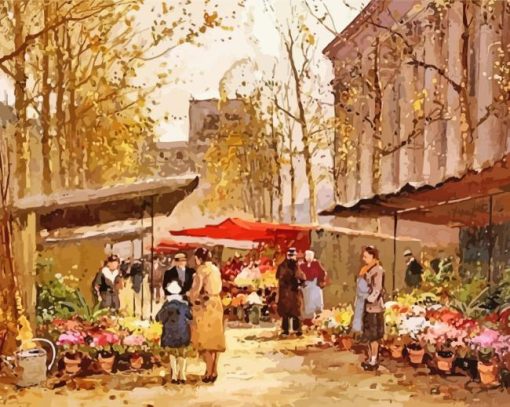 Flower Seller At La Madeleine By Edouard Cortes Diamond Painting