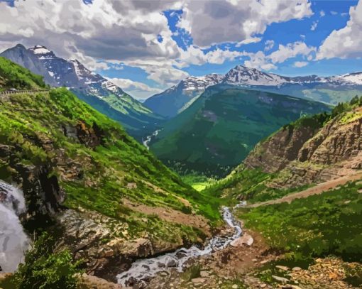 Going To The Sun Road Montana Diamond Painting