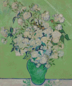 Green And White Vase Art Diamond Painting