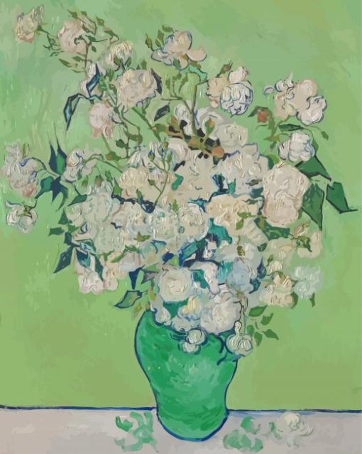 Green And White Vase Art Diamond Painting