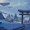 Japanese Winter Town Diamond Painting