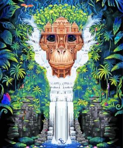 Jungle Monkey Waterfall Diamond Painting