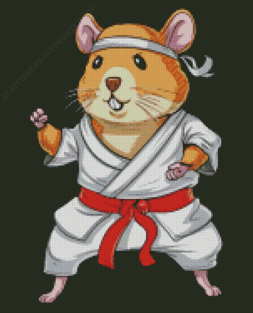 Karate Mouse Diamond Painting