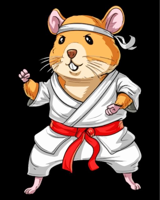 Karate Mouse Diamond Painting