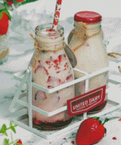 Korean Strawberry Milk Diamond Painting