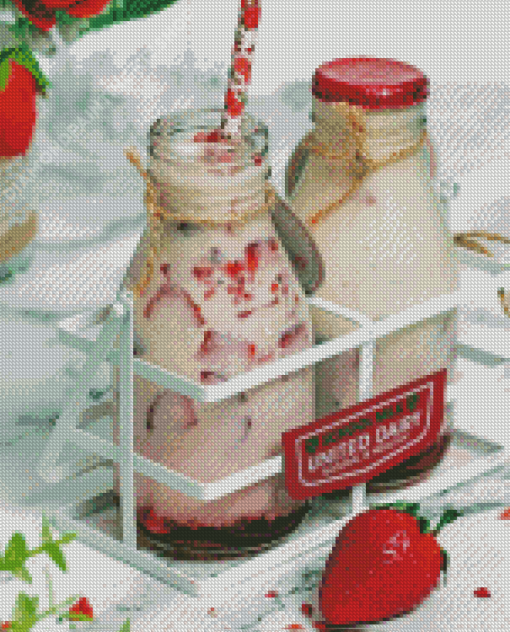 Korean Strawberry Milk Diamond Painting