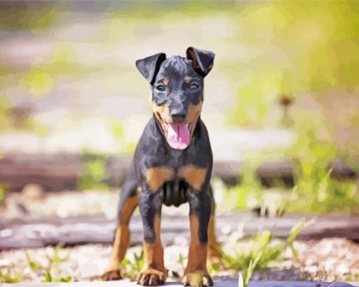 Manchester Terrier Puppy Diamond Painting