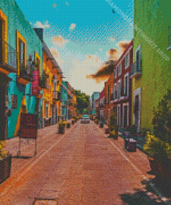 Mexican Alley Houses Diamond Painting