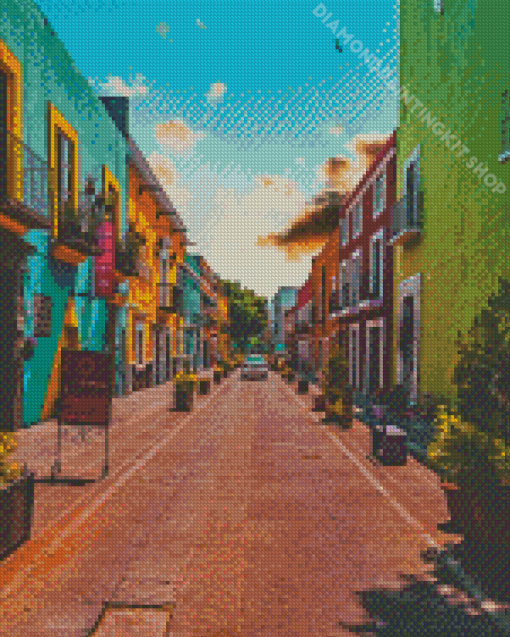 Mexican Alley Houses Diamond Painting