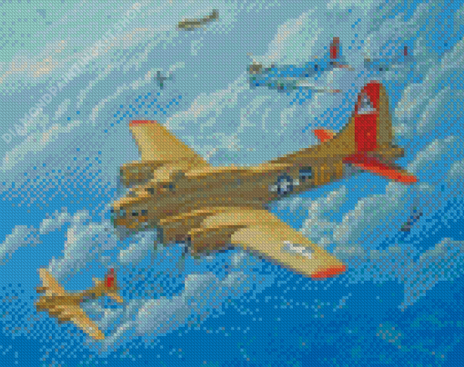 Military B17 Flying Fortress Diamond Painting