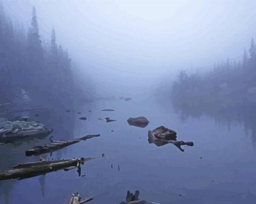 Misty Lake Diamond Painting